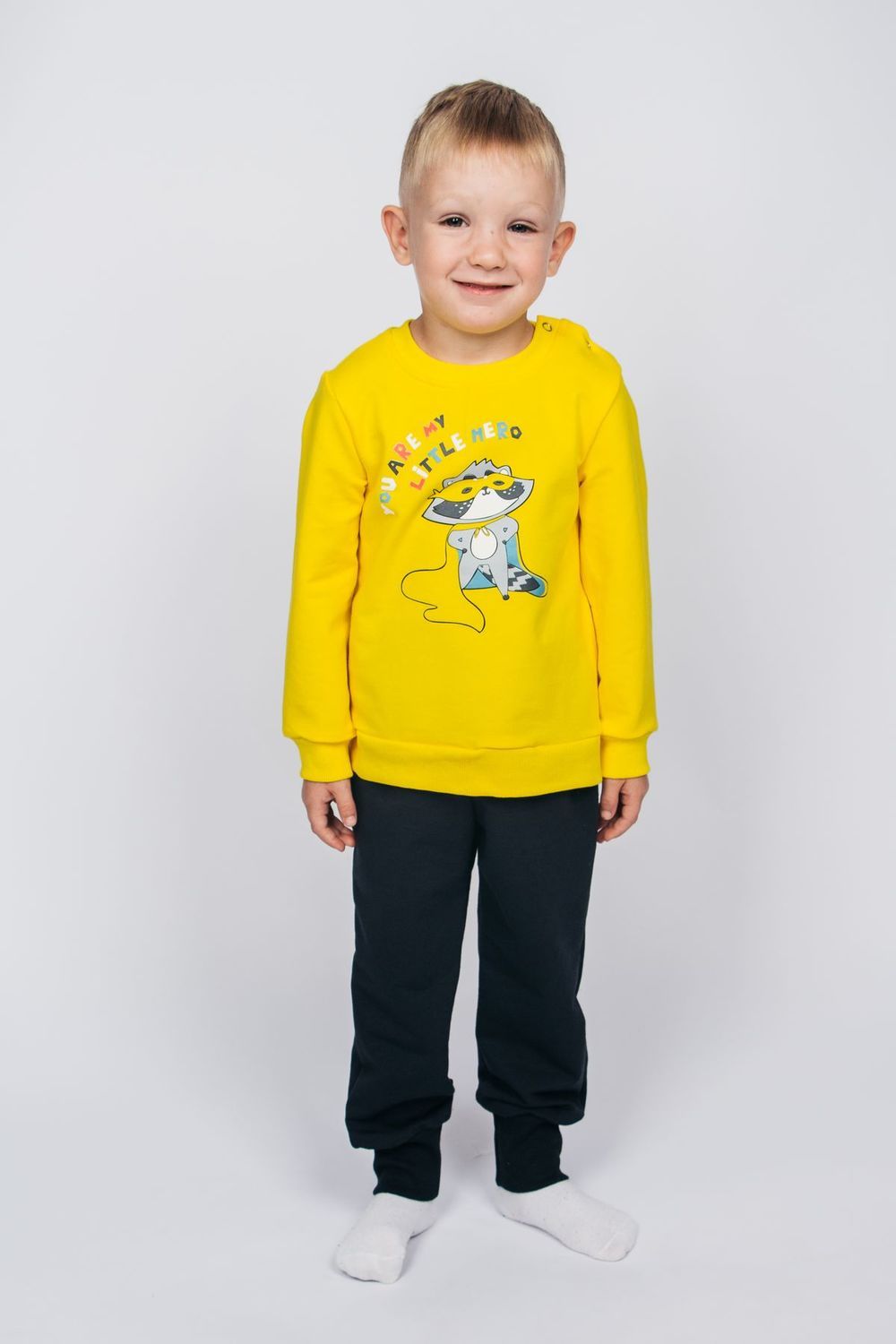 Костюм для мальчика 11241 - графитовый/желтый