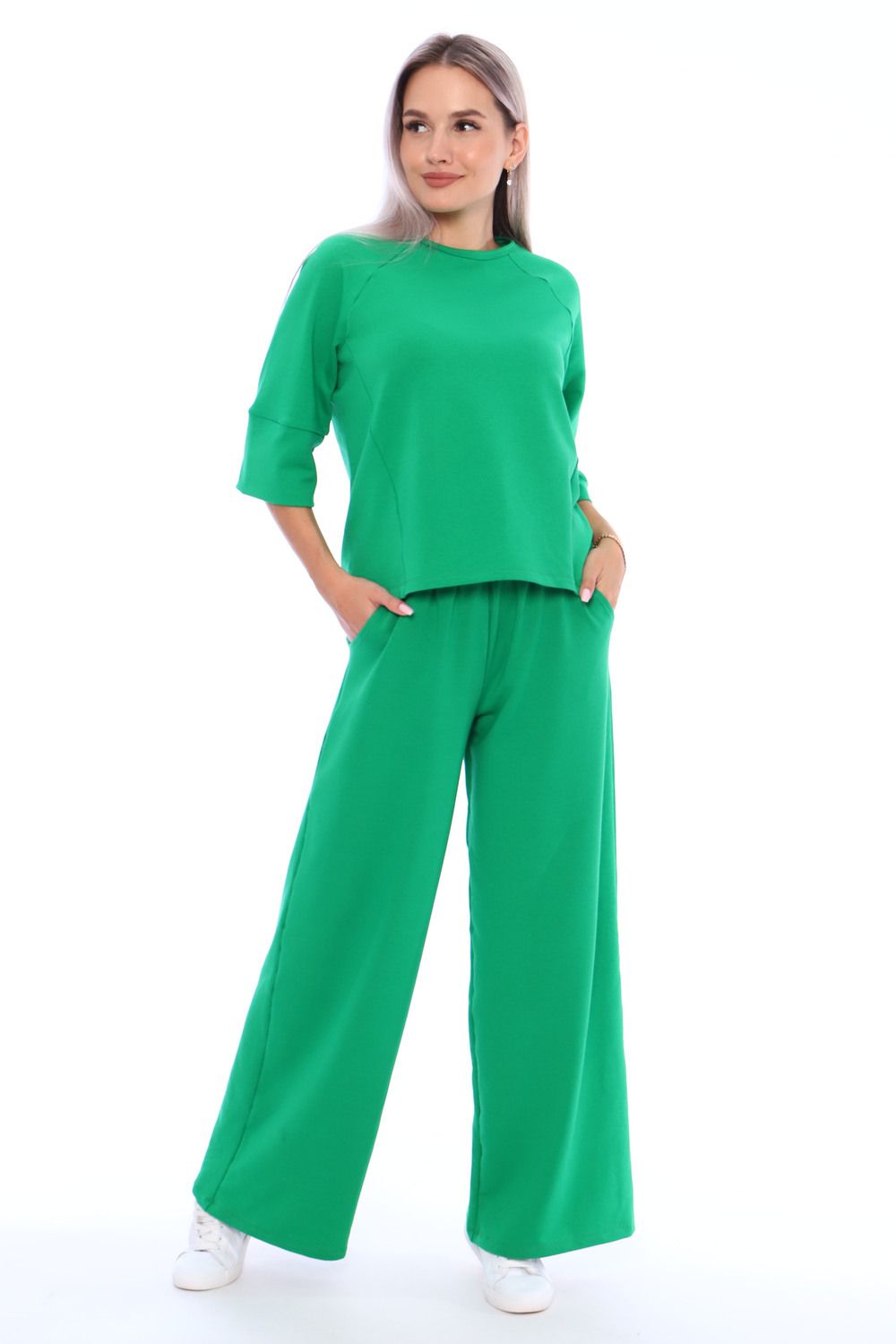 Костюм с брюками  Изумруд 31ф - зеленый