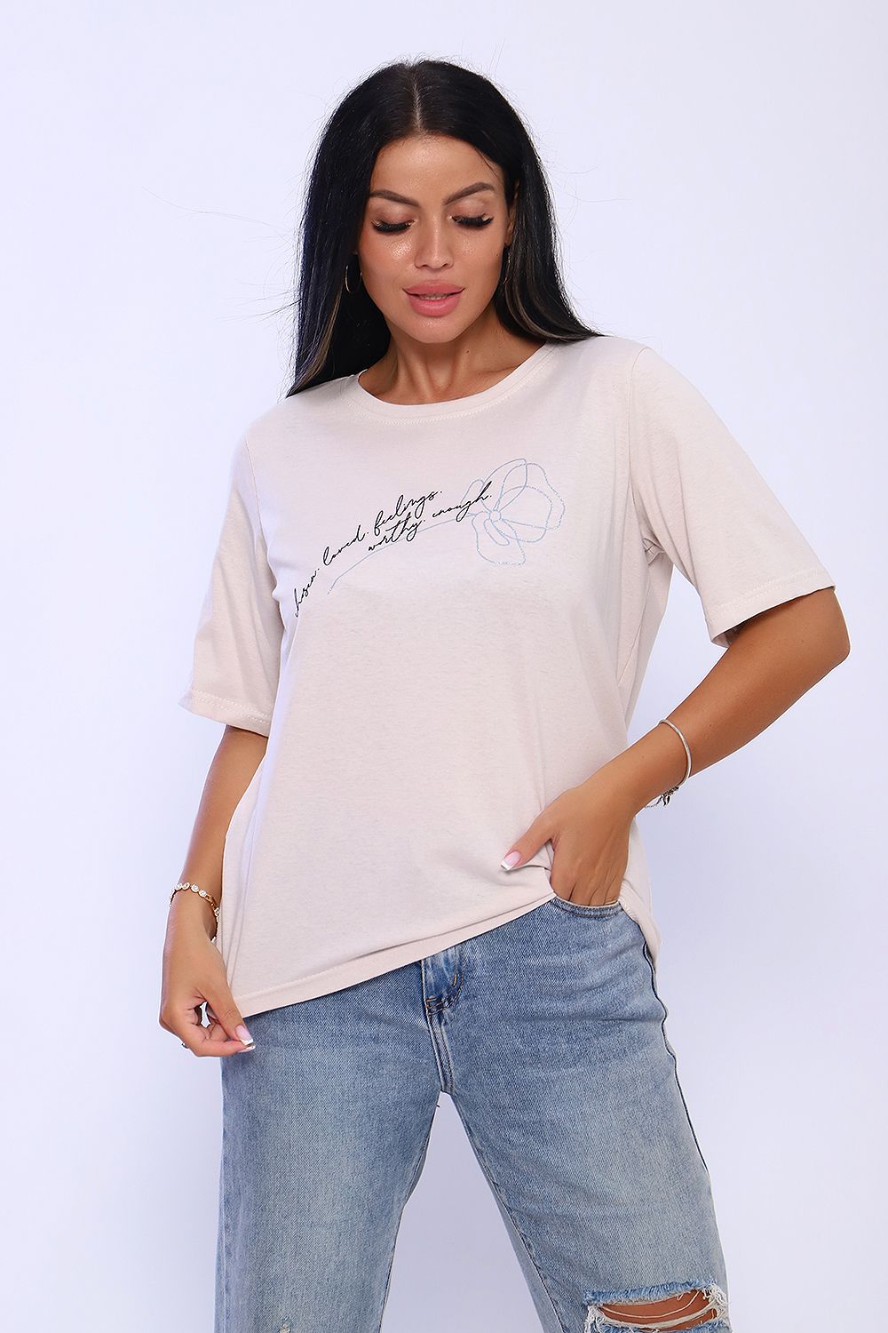 Футболка 80021 - бежевый