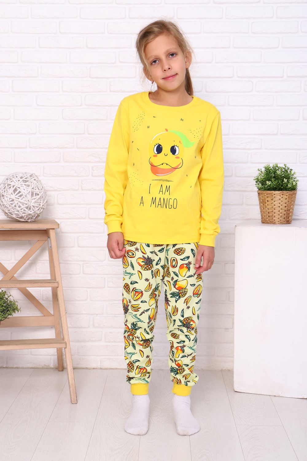 Пижама Смузи длинный рукав детская - желтый