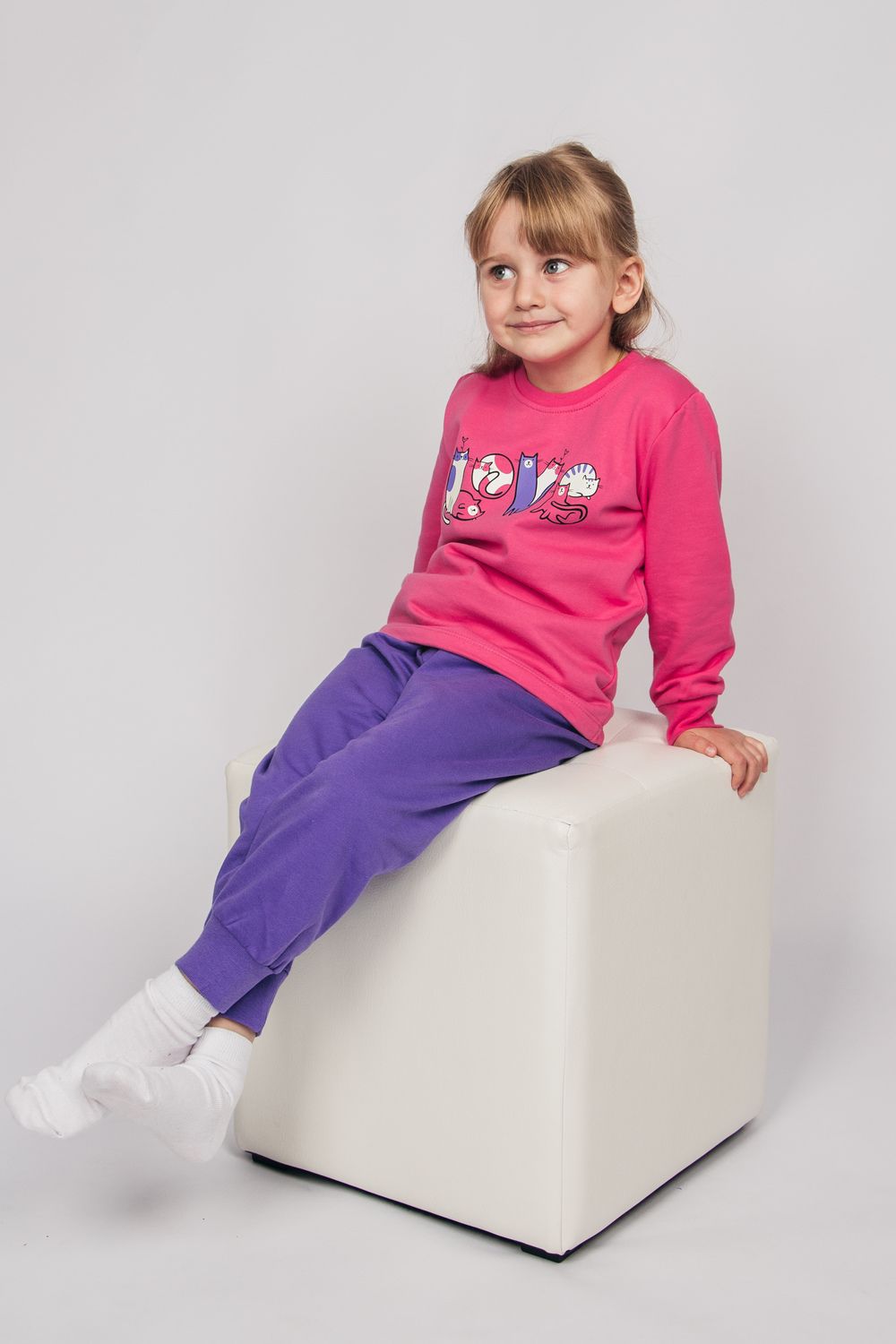 Пижама для девочки 91224 - розовый/васильковый