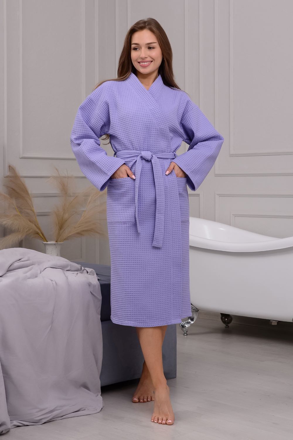 Халат Кимоно удлиненный ВДК-242 женский - лиловый