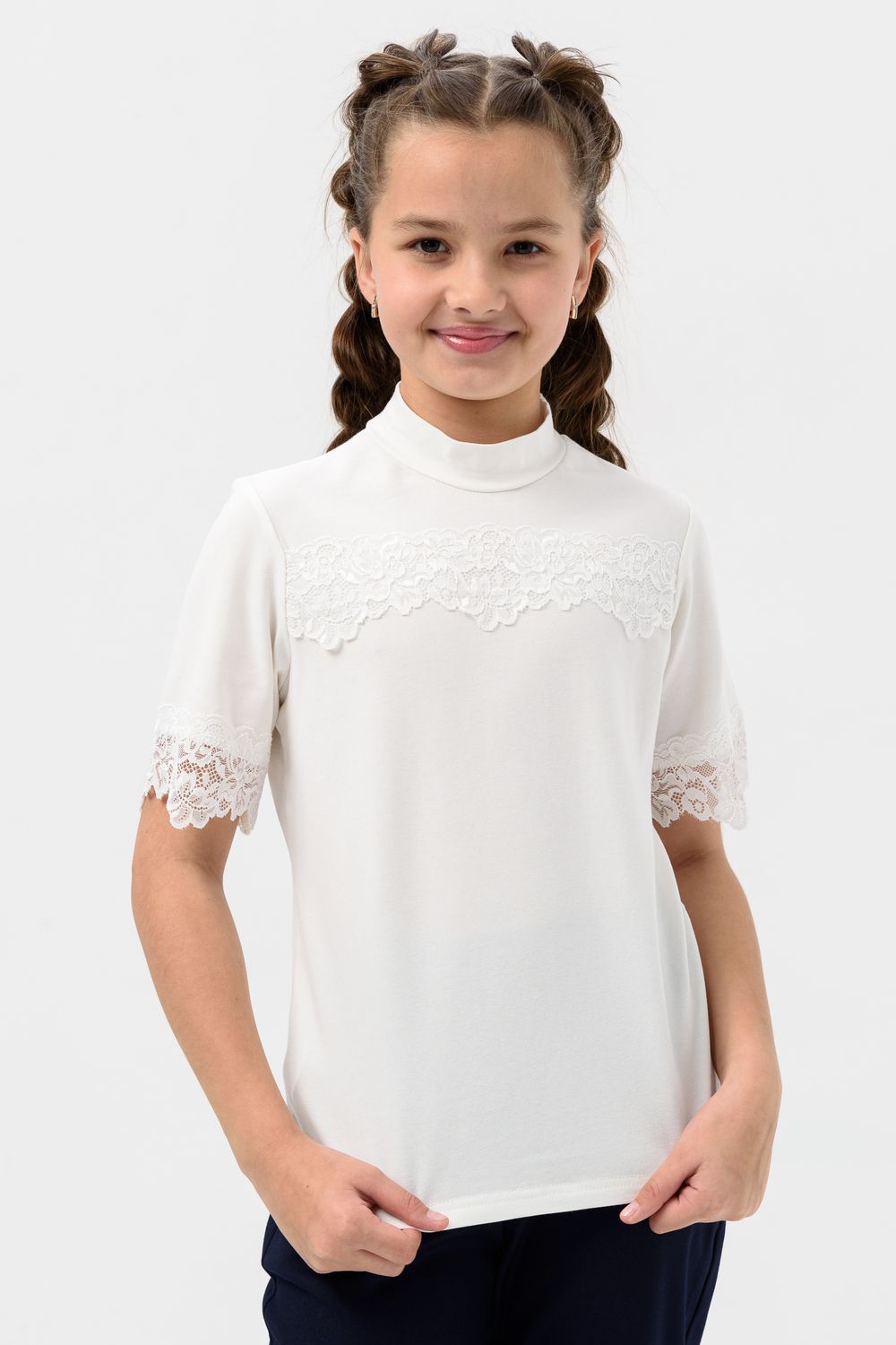 Фредерика блузка детская кор.рукав - экрю