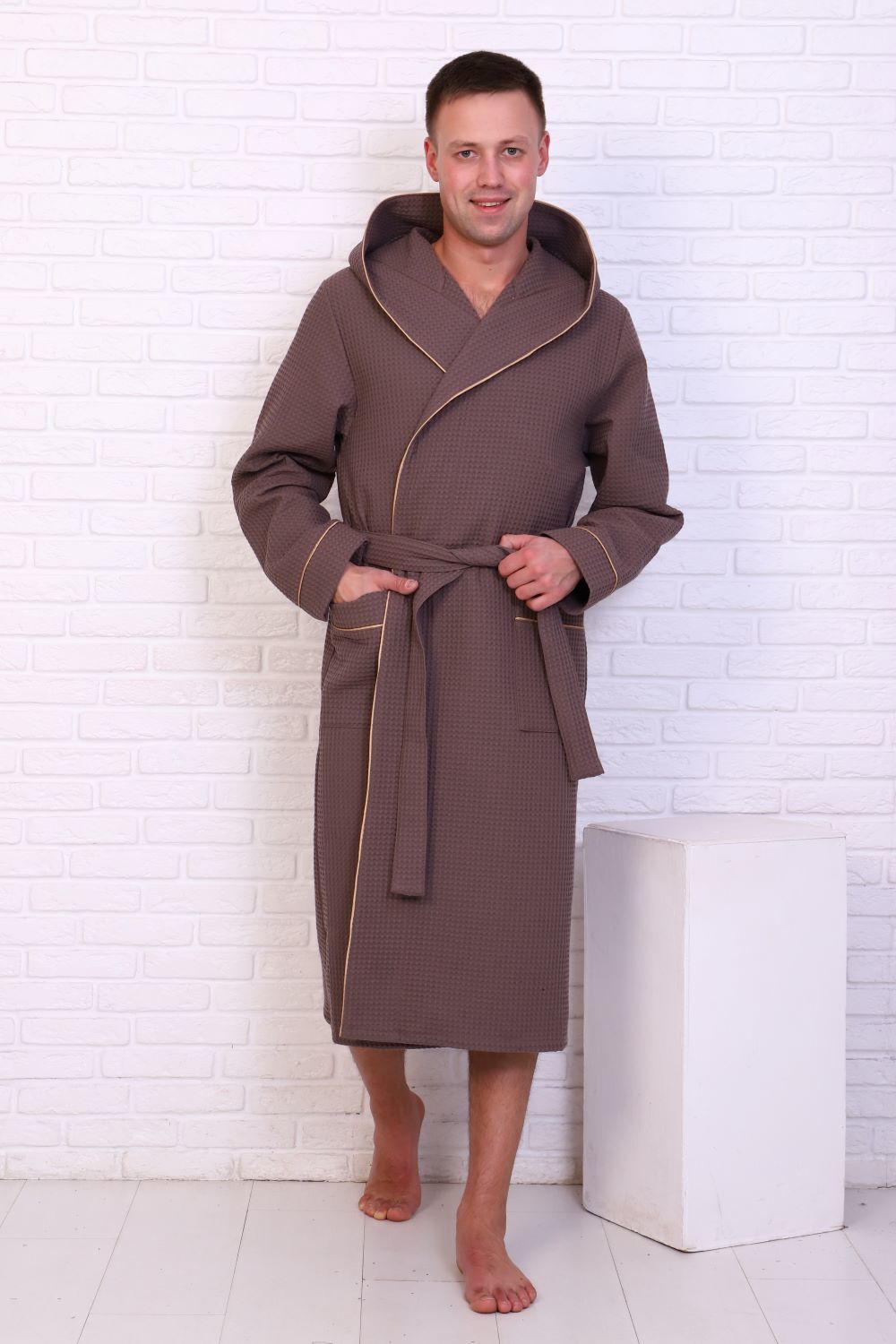 Халат домашний Чемпион ВЧ-242 - серо-коричневый