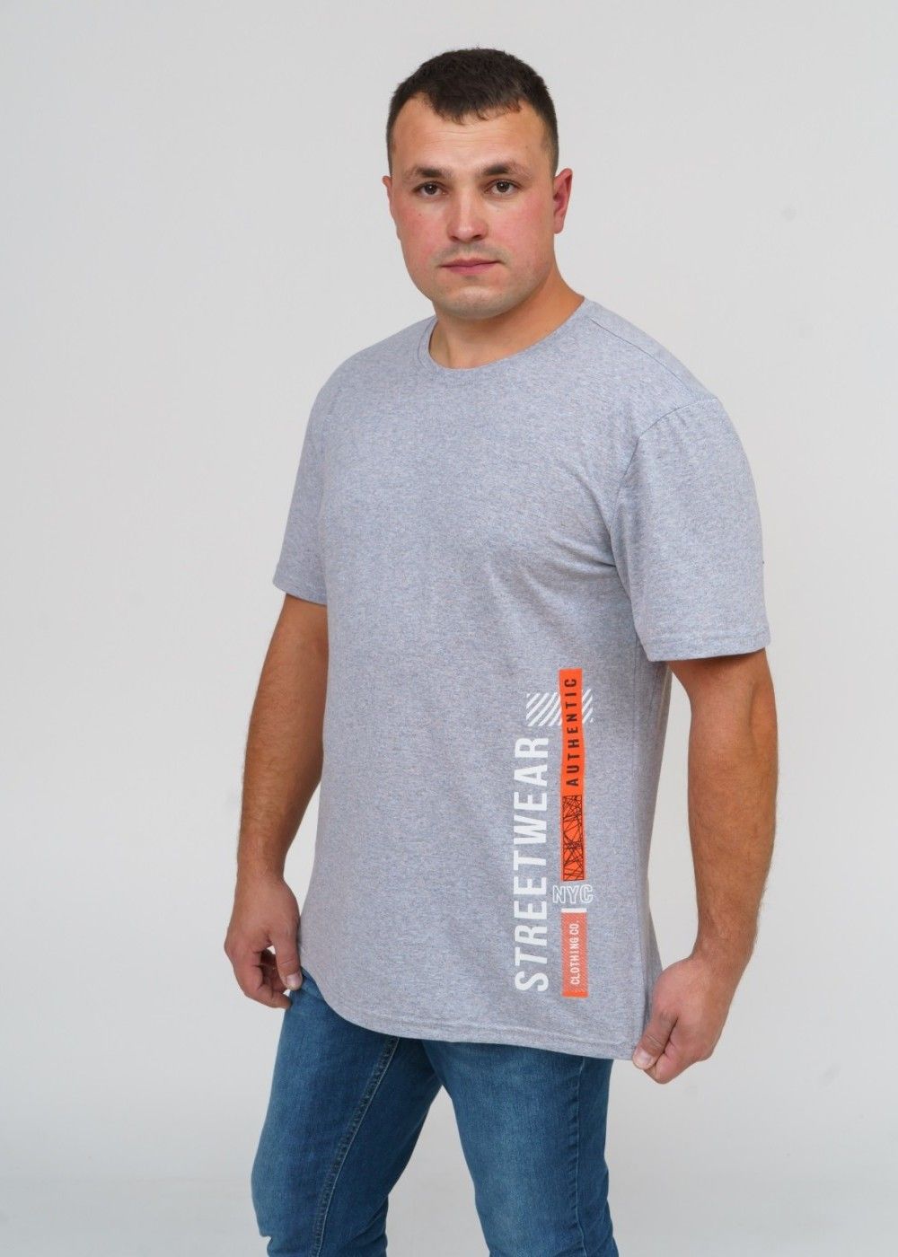 футболка мужская Норд - серый меланж