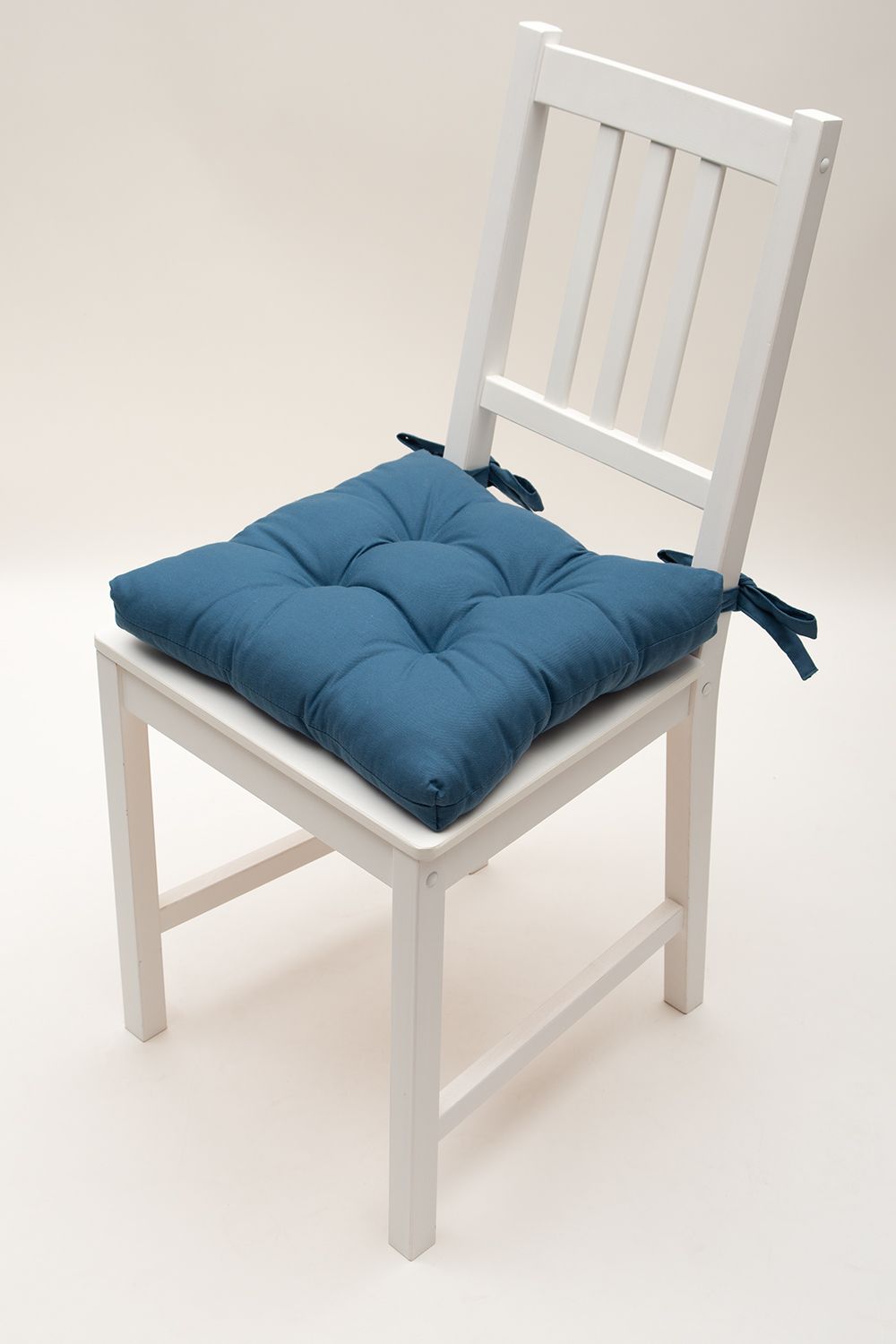 Сидушка на стул с завязками, саржа арт.2764 - голубая сталь