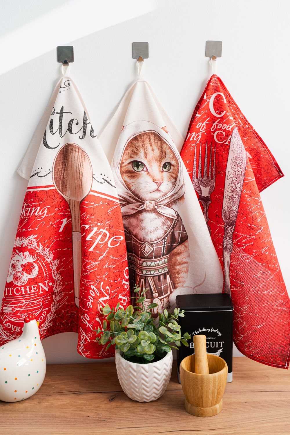 Набор кухонных полотенец Матильда - красный