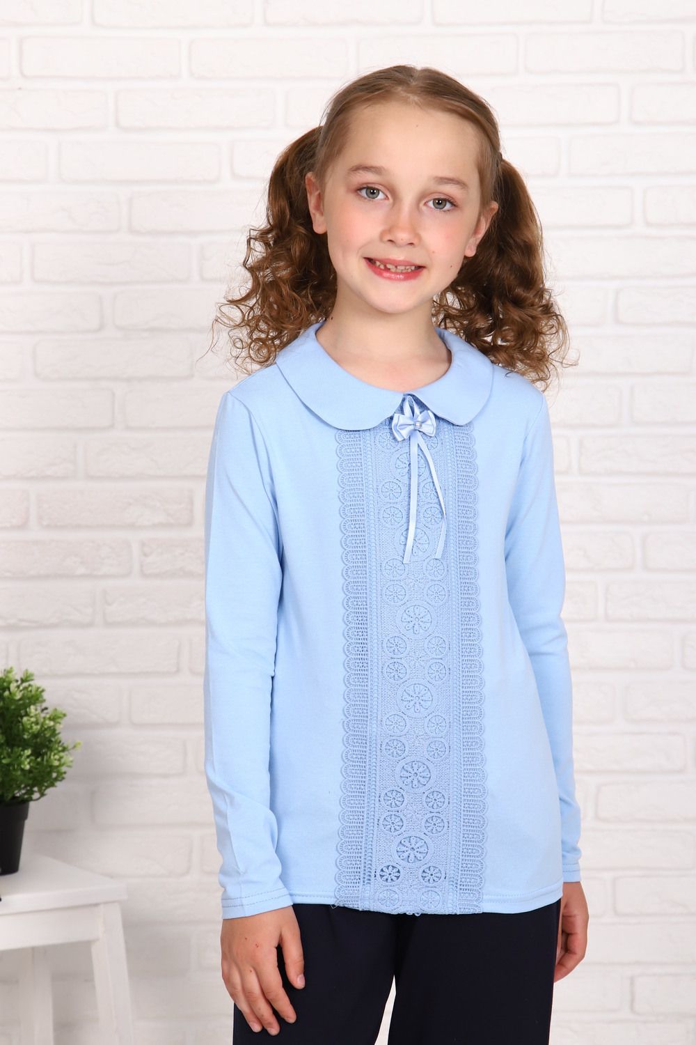 Тина блузка дл. рукав - голубой