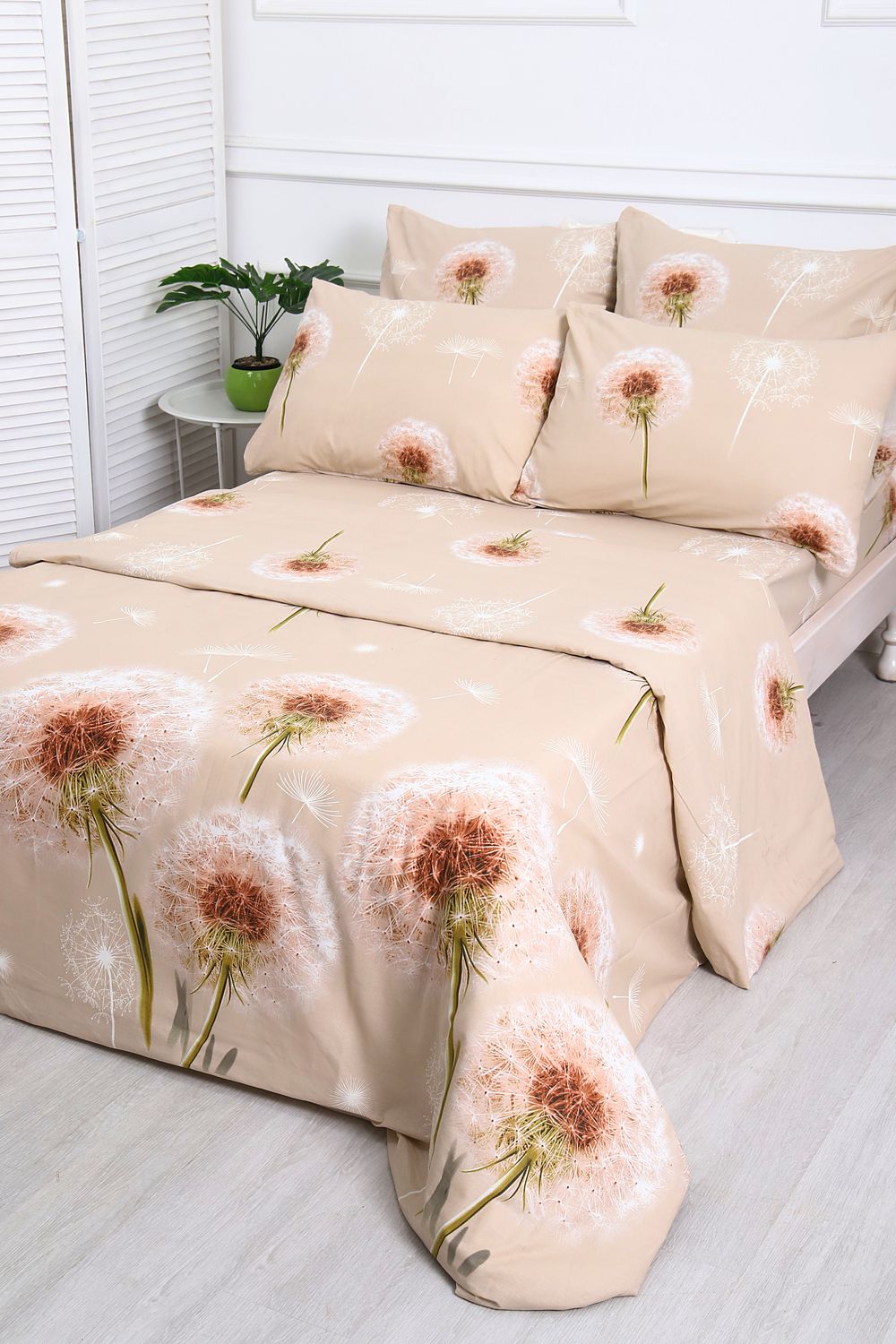 Пододеяльник перкаль Лето - молочно-бежевый