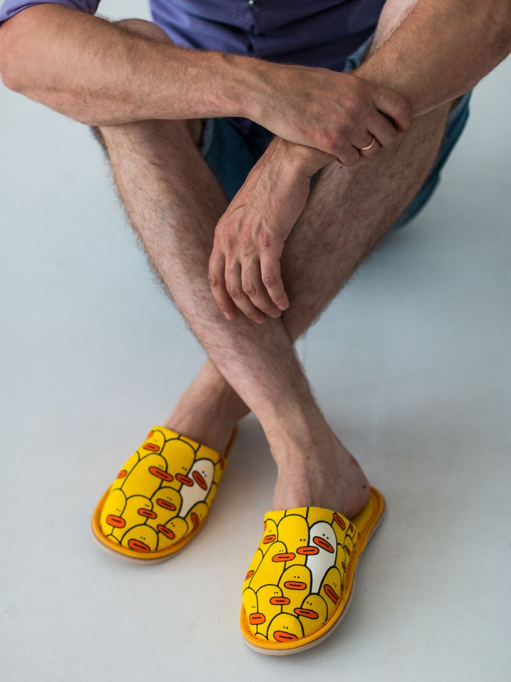 Тапочки домашние С-6ММ(пч)-МР мужские - утки/желтый
