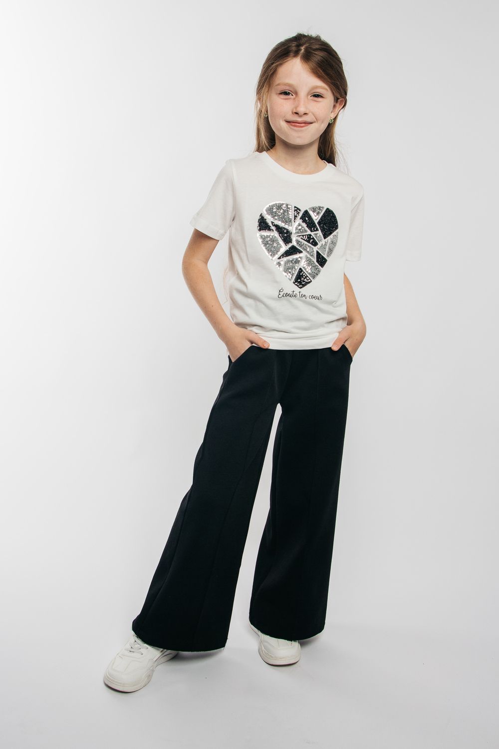 Футболка для девочки 51298 детская - молочный