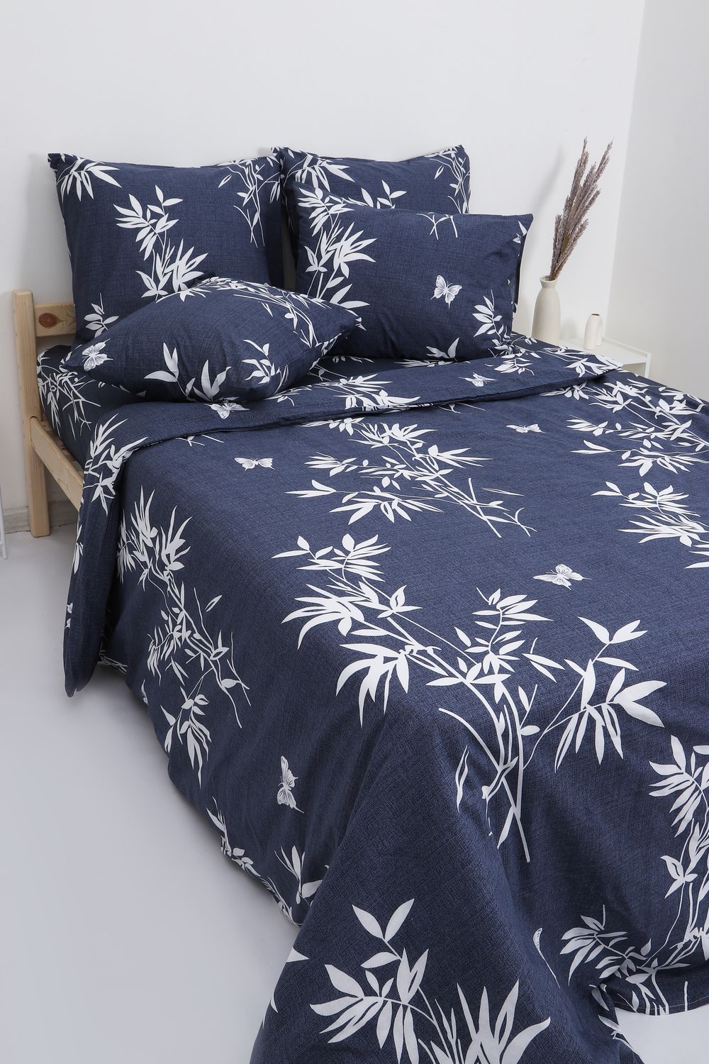 Пододеяльник перкаль Бамбук - темно-синий