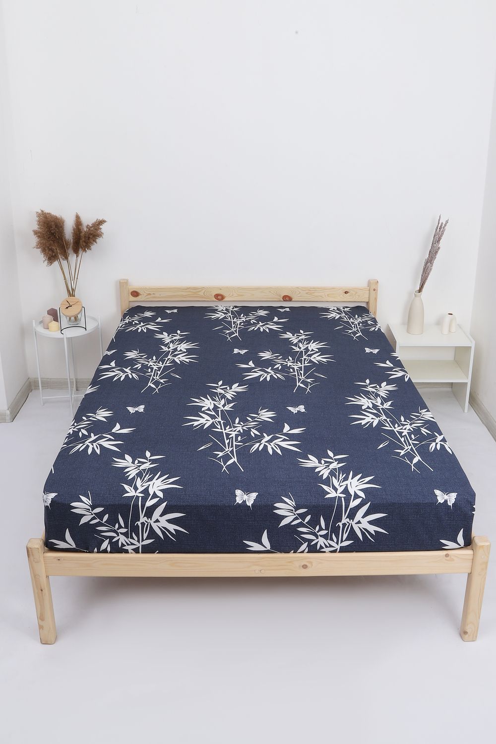 Простыня перкаль Бамбук - темно-синий