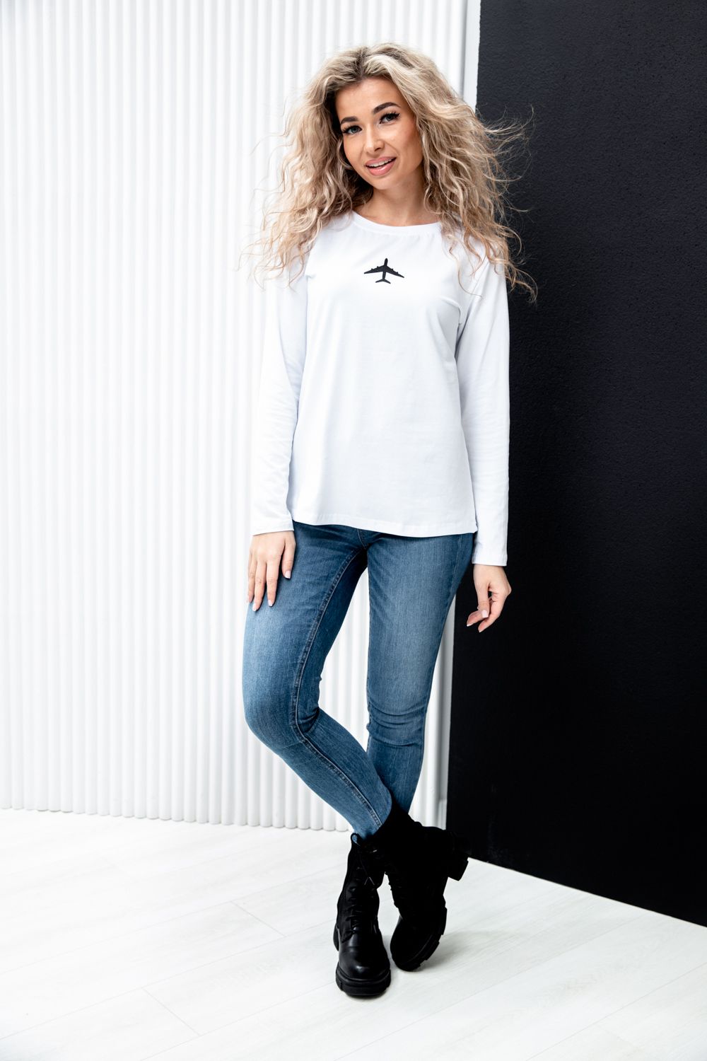 Туника 67085 - белый+самолет