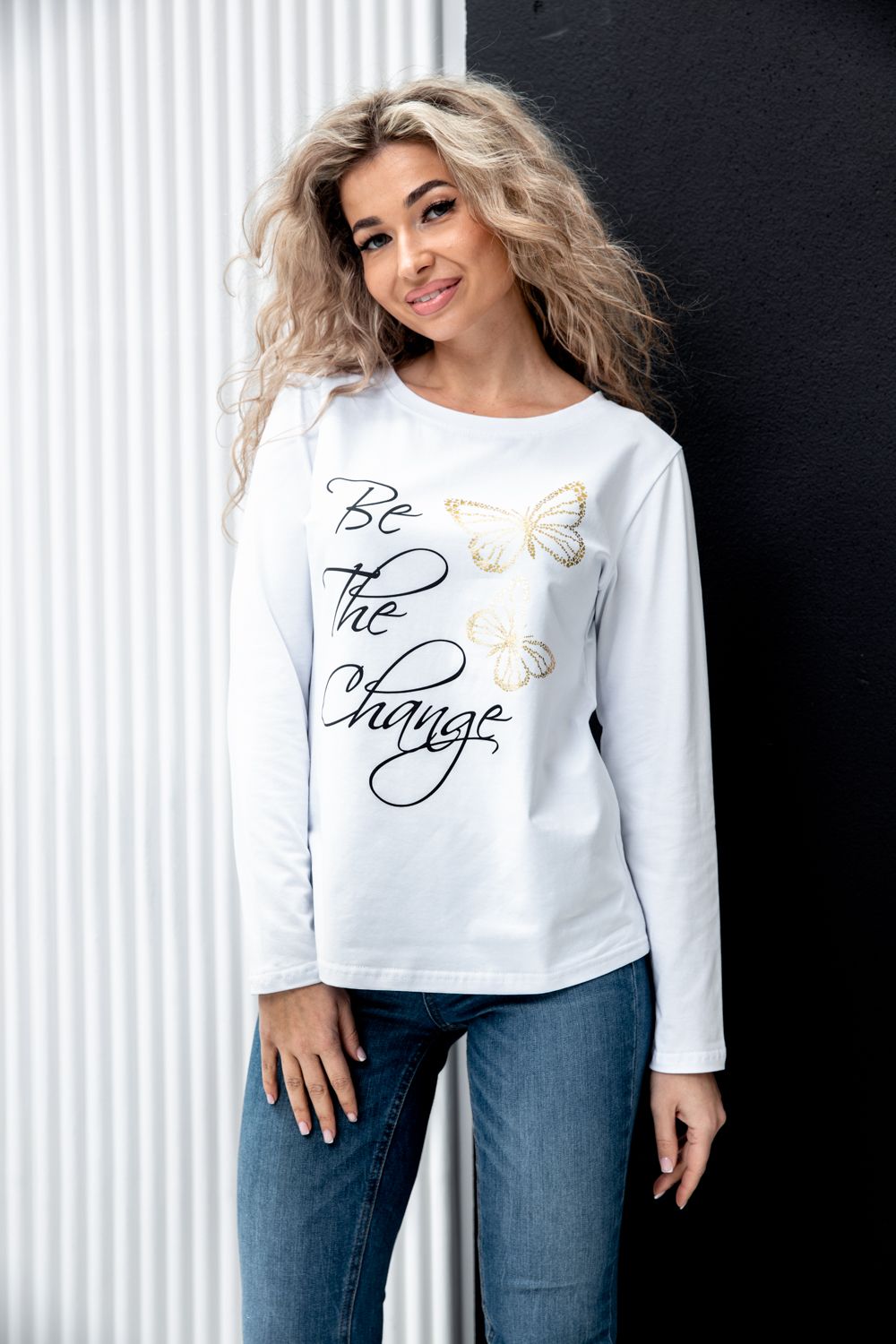 Туника 67085 - белый+две бабочки