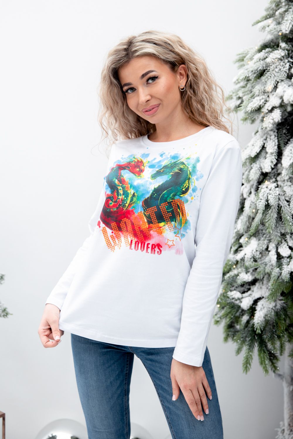 Туника 67085 - белый+любовь