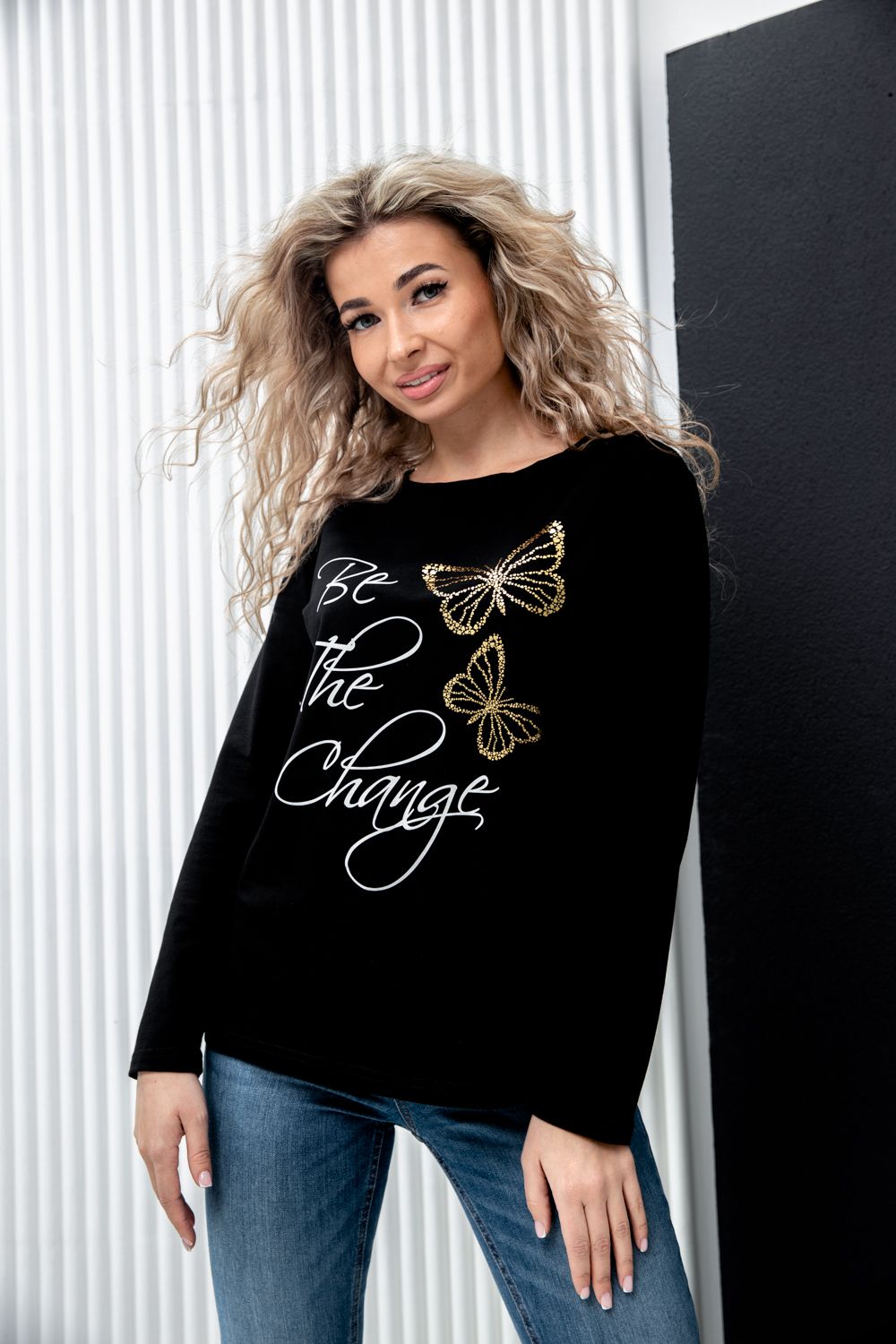 Туника 67085 - черный+две бабочки