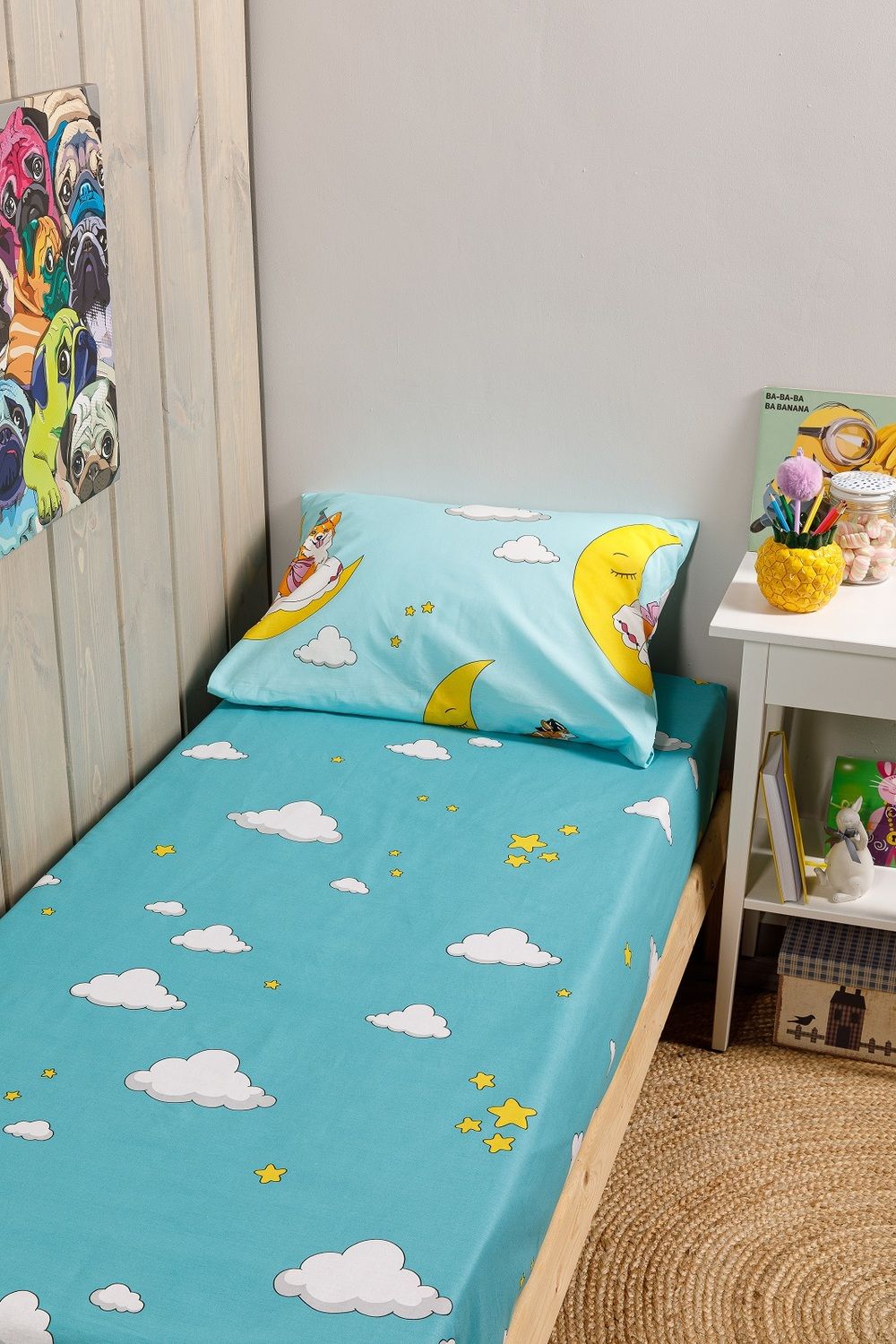 Простыня на резинке Wake me Wake - лучший друг