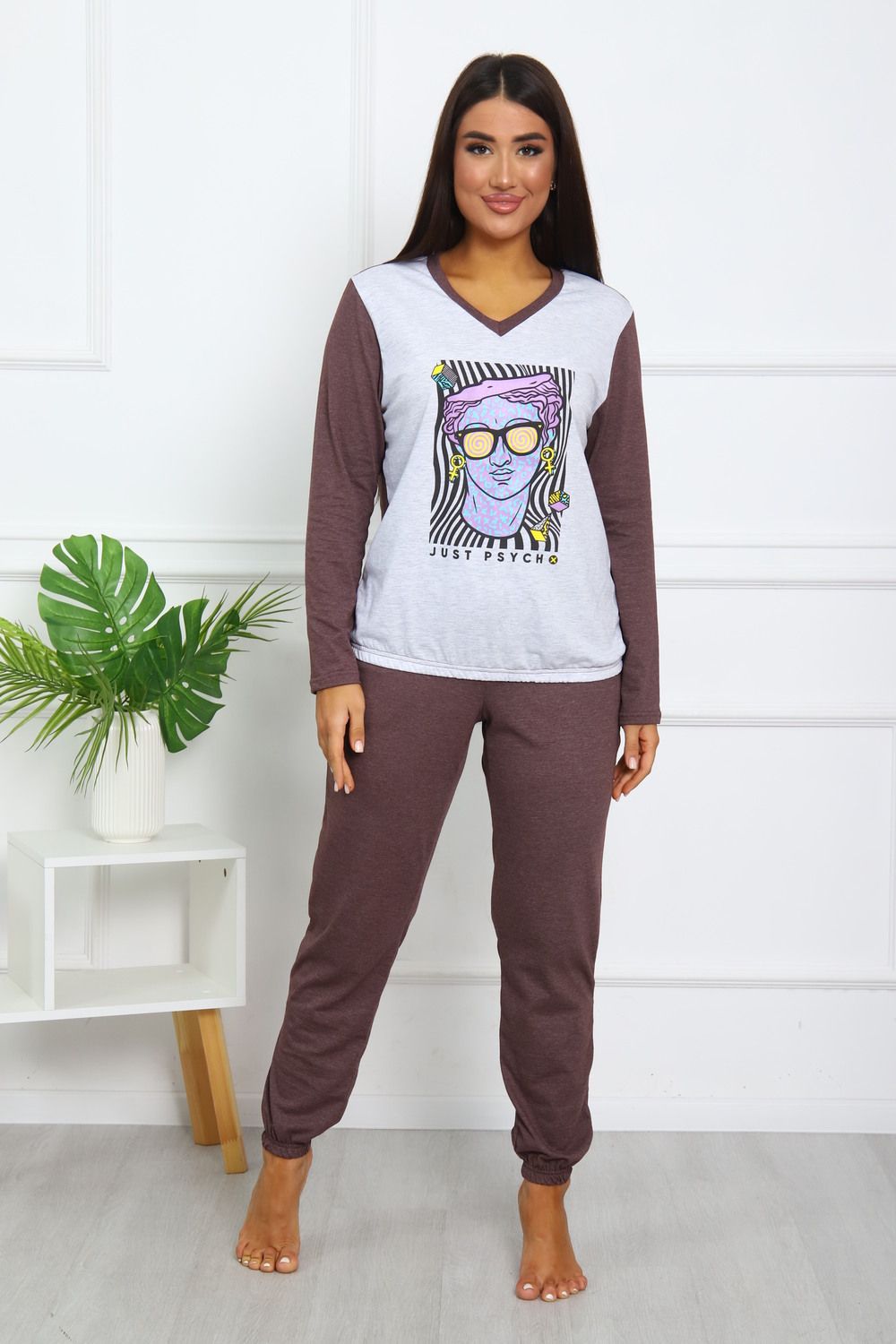 №060.1 Костюм с брюками - коричневый