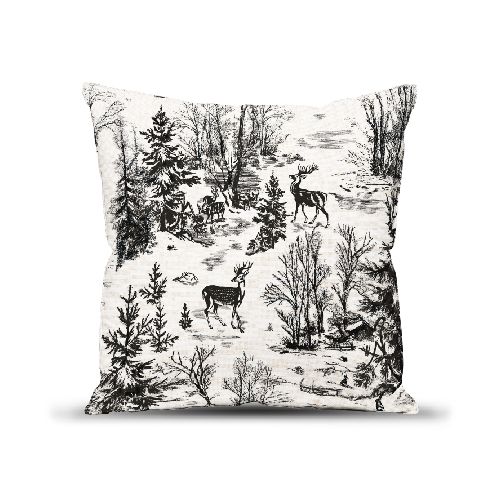 Подушка декоративная с фотопечатью см, ткань смесовая, "Зимняя гравюра"