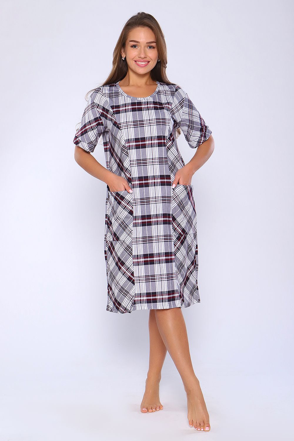 Туника 59218 - серая клетка