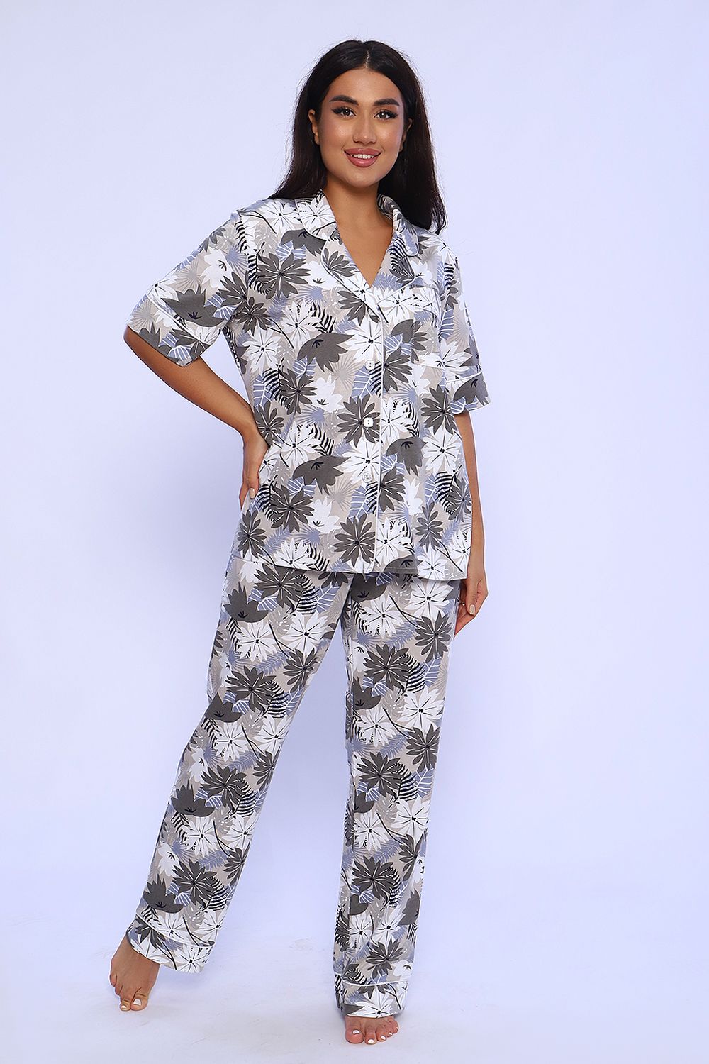 Пижама 55078 - фиолетово-серый