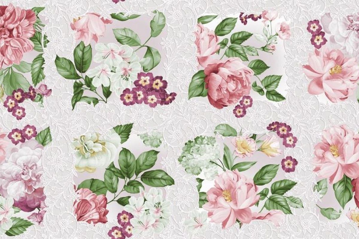 Скатерть рогожка - Летний букет