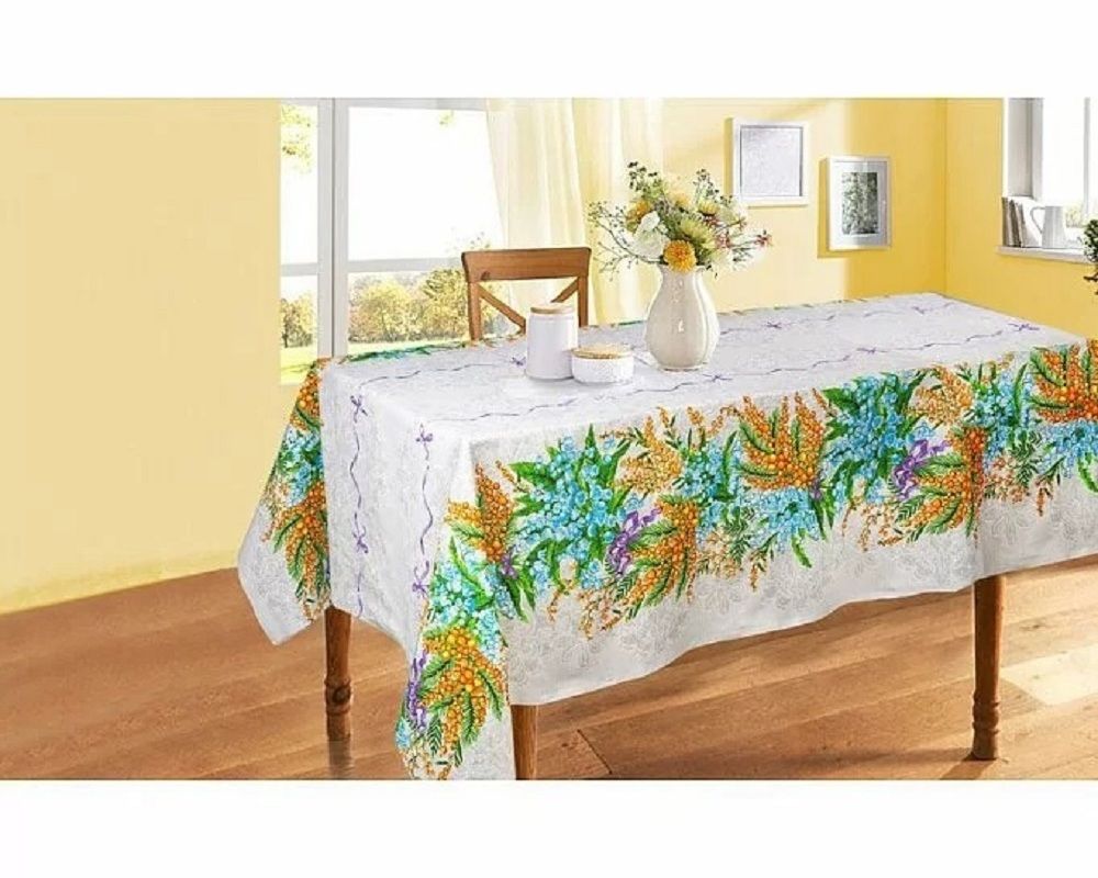 Скатерть рогожка - Мимоза