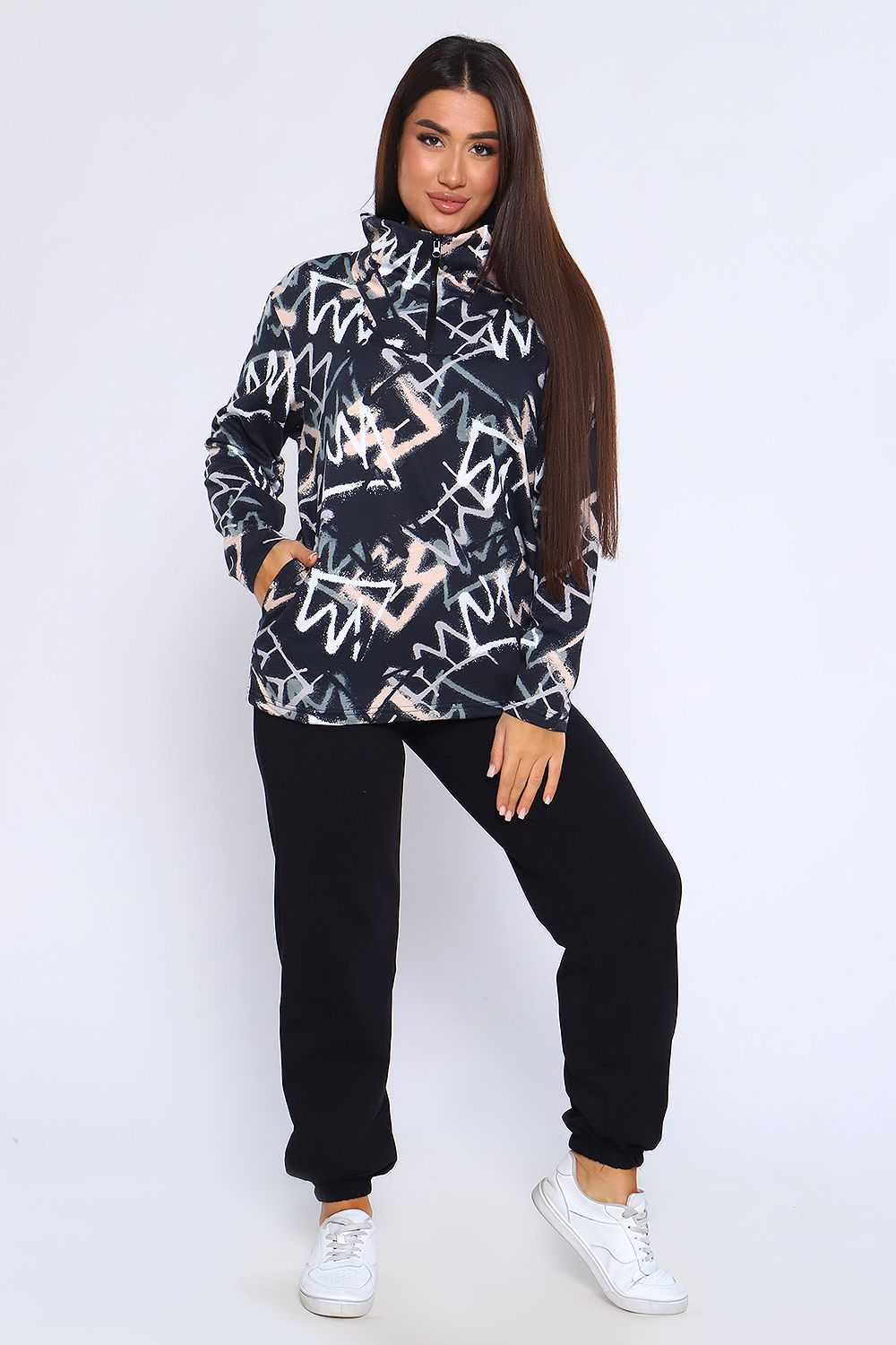 Костюм 24275 - черный/серый