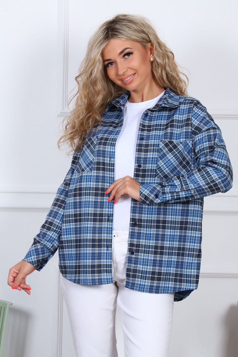 Туника 57045 - серо-голубой