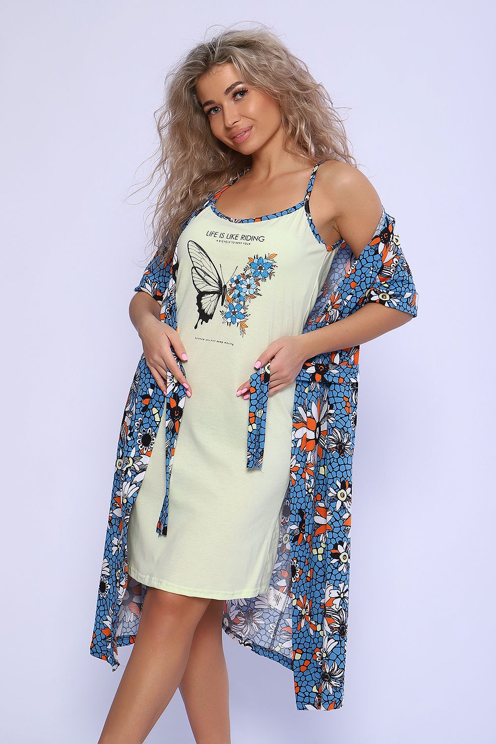 Пеньюар 59202 - голубой