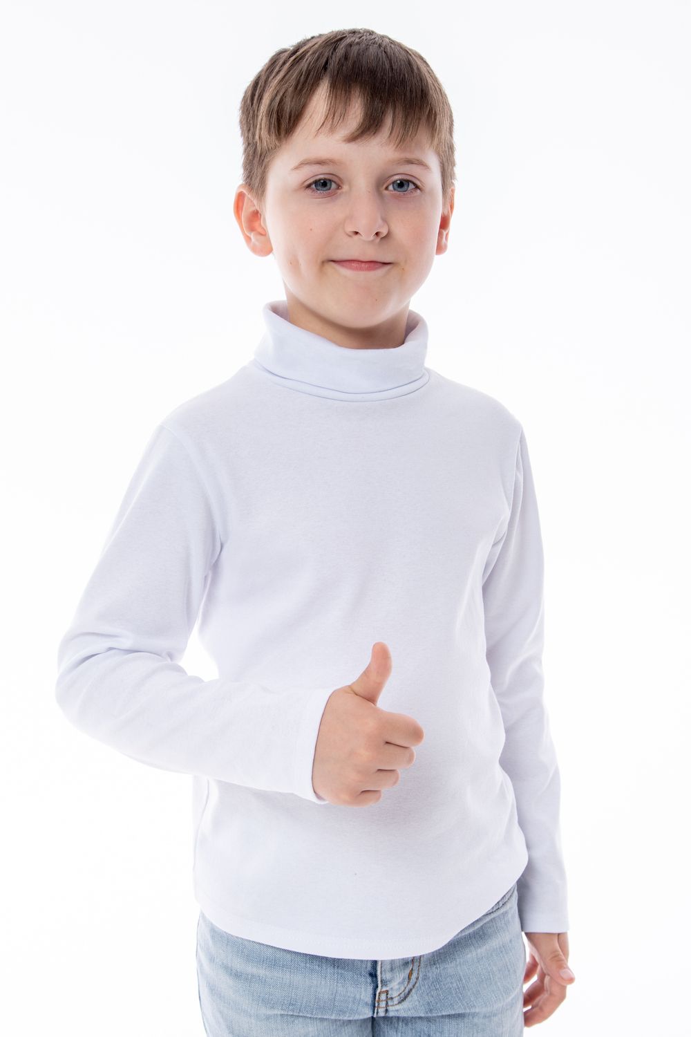 Водолазка Однотон с горлом детская - белый