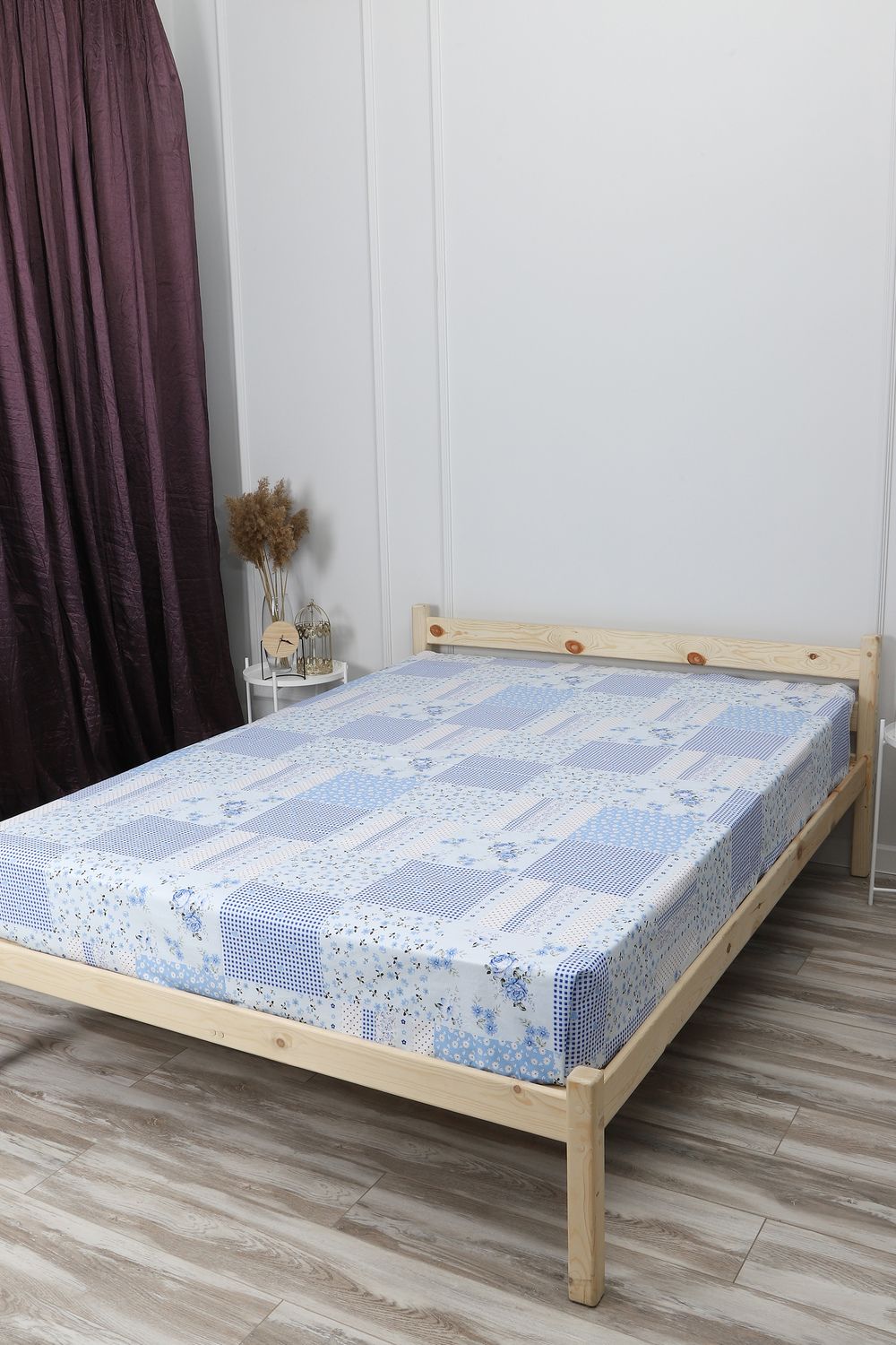 Простыня бязь 142г/м2 Пэчворк-1 - голубой