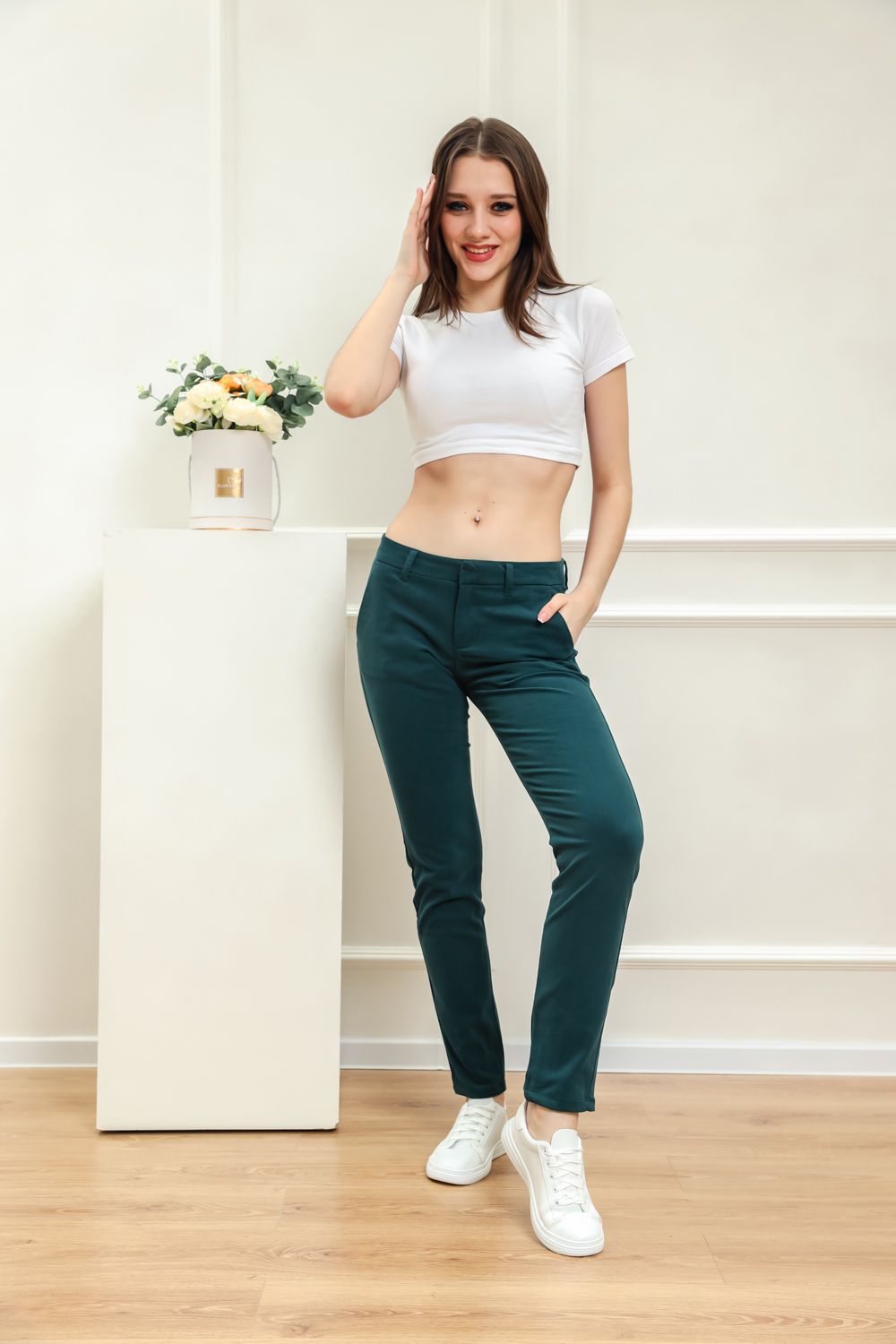 JBG-009 женские брюки - зеленый