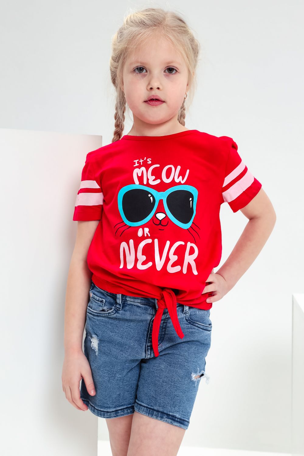 M113 футболка для девочки - красный