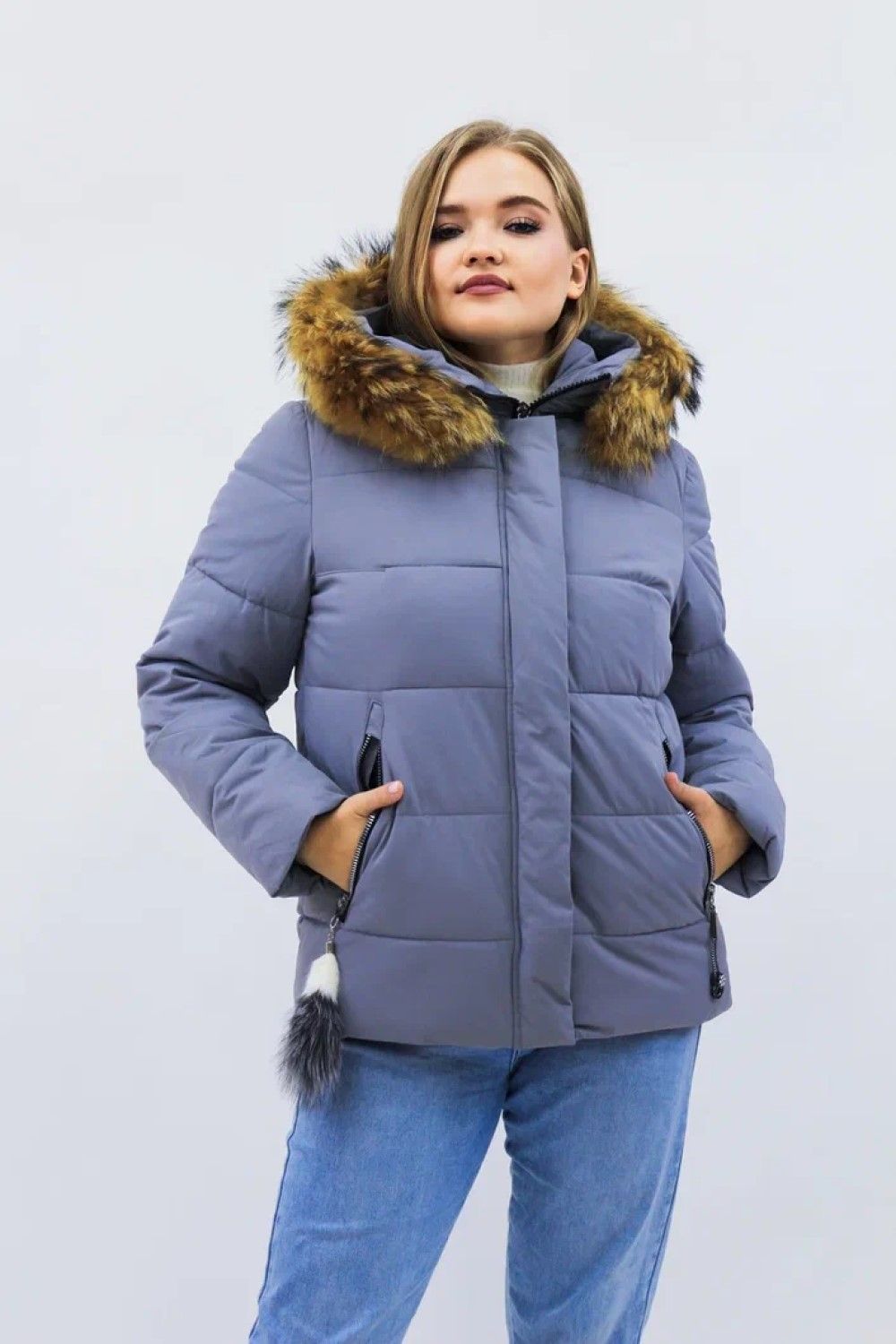 Зимняя женская куртка еврозима-зима 2867 - серый