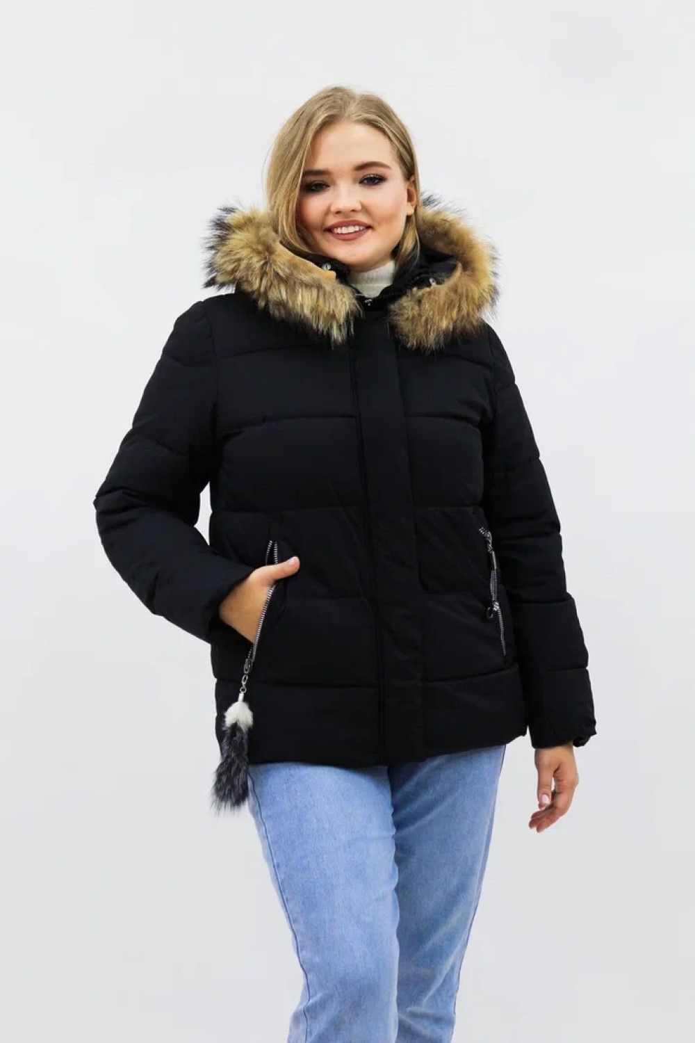 Зимняя женская куртка еврозима-зима 2867 - черный