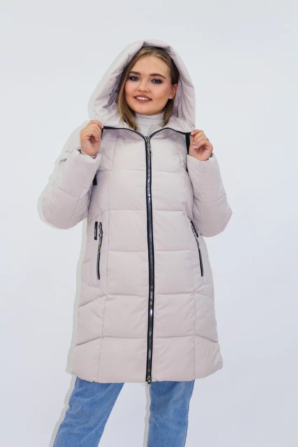Зимняя женская куртка еврозима-зима 2830 - бежевый