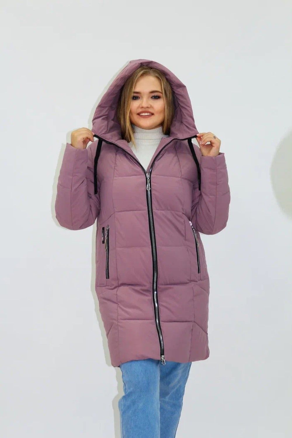 Зимняя женская куртка еврозима-зима 2830 - розовый