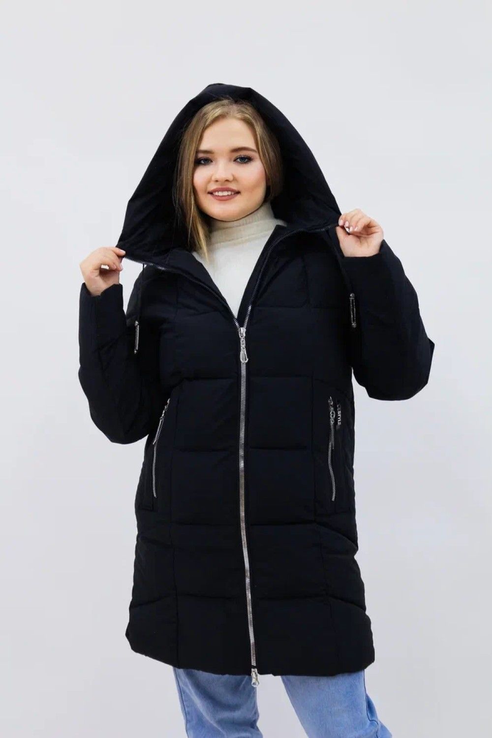 Зимняя женская куртка еврозима-зима 2830 - черный