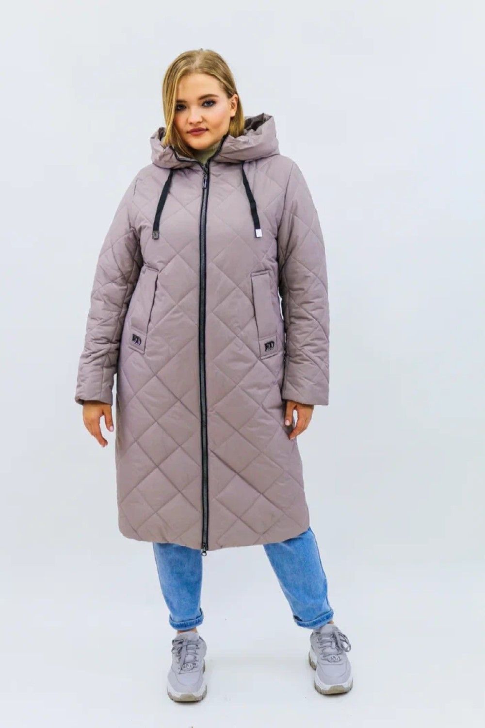 Демисезонная женская куртка осень-весна-еврозима 2810 - бежевый
