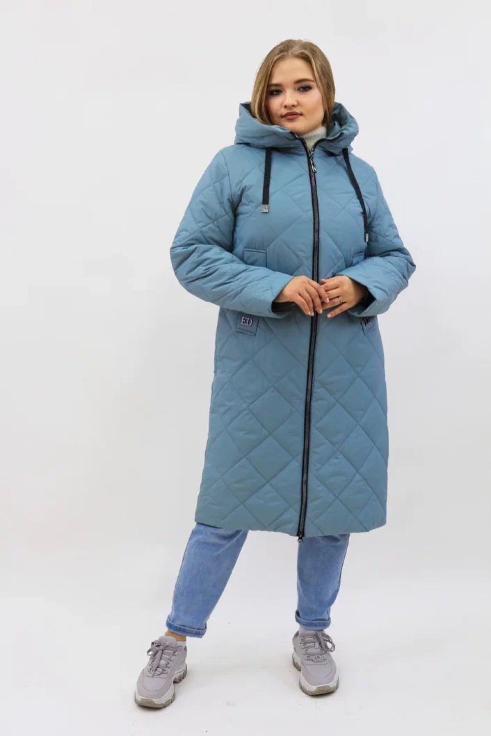 Демисезонная женская куртка осень-весна-еврозима 2810 - бирюзовый
