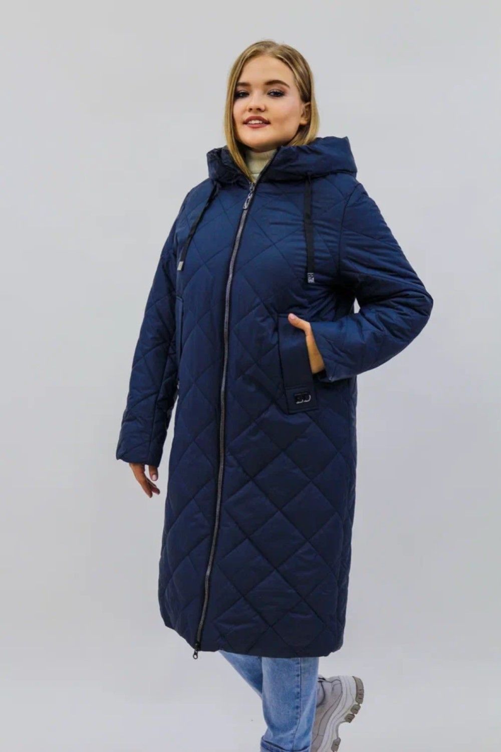 Демисезонная женская куртка осень-весна-еврозима 2810 - синий