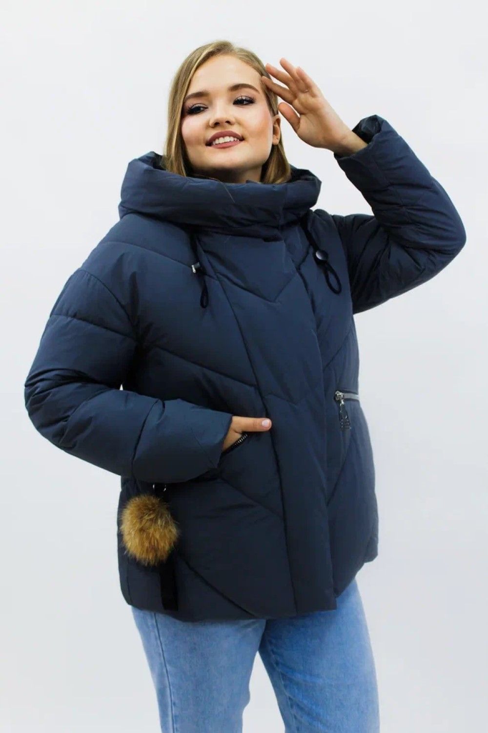 Зимняя женская куртка еврозима-зима 2876 - серый