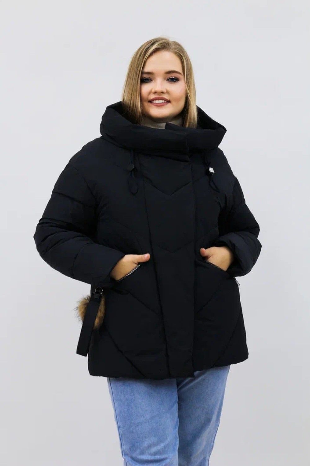 Зимняя женская куртка еврозима-зима 2876 - черный