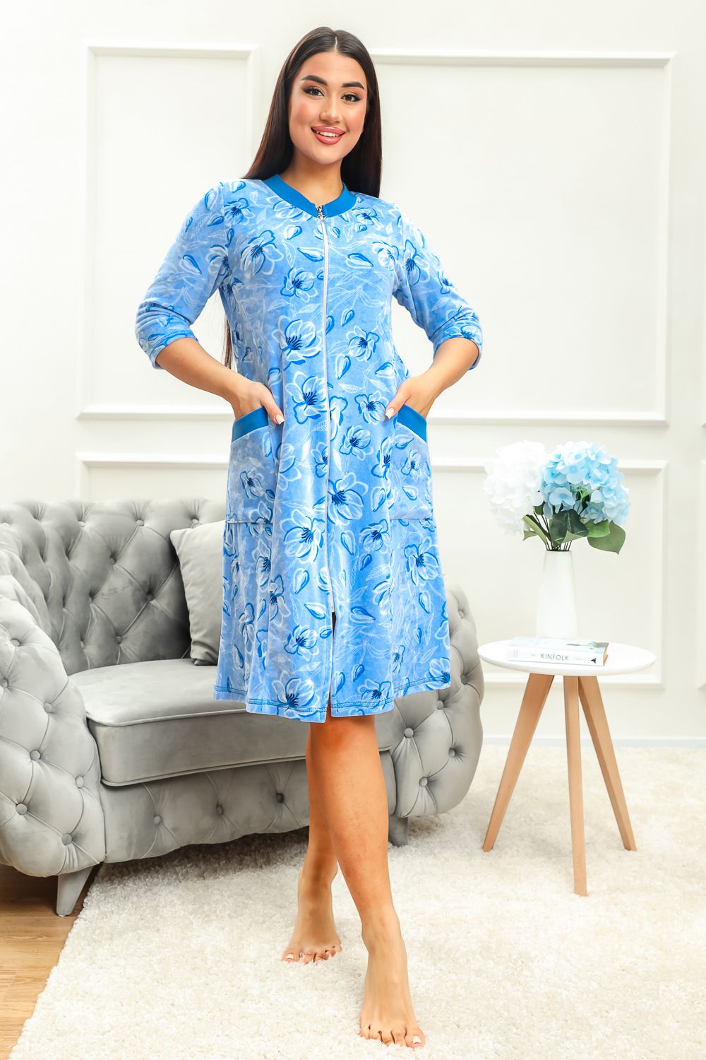 Халат 12 - голубой