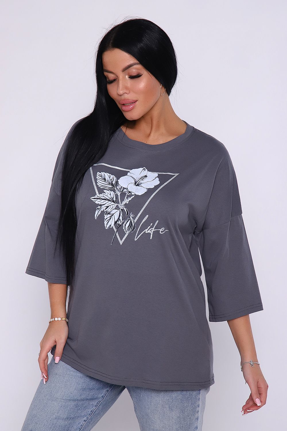 Туника 80025 - серый