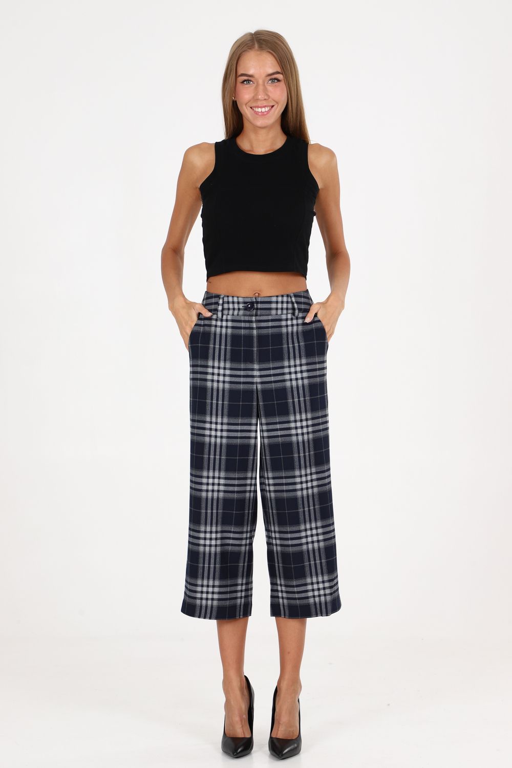 Брюки БТИ13 - т-синий,серый