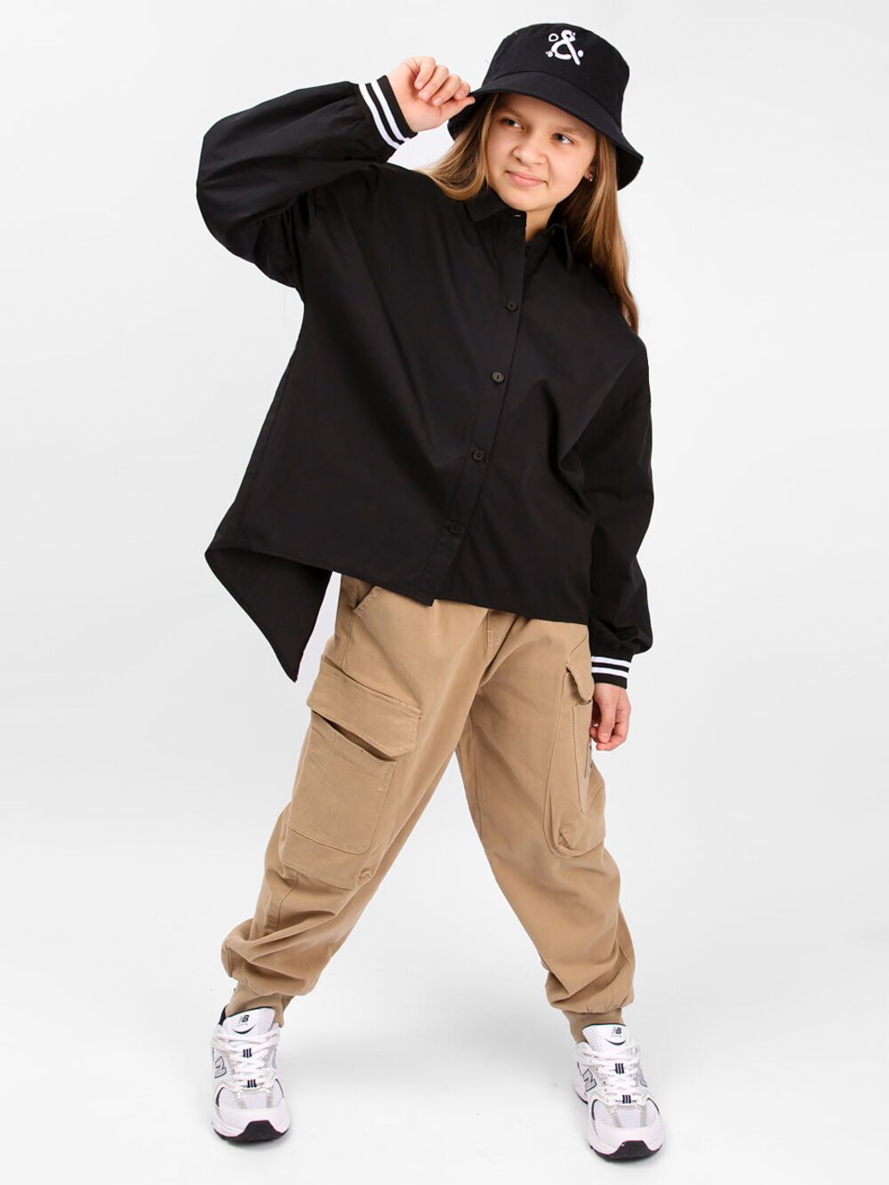 Блузка оверсайз для девочки SP1013 - черный