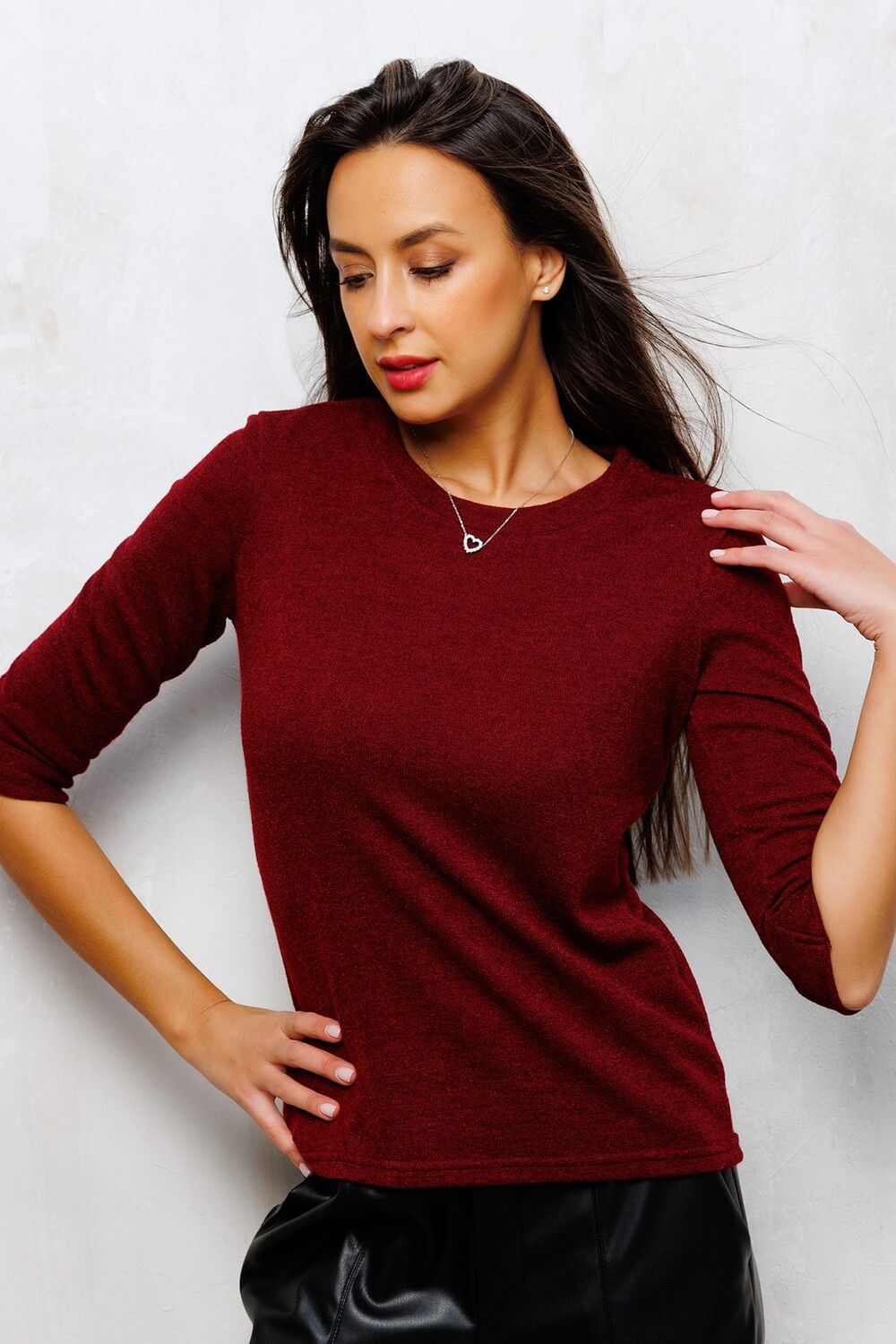 Джемпер трикотажный 333 - бордовый